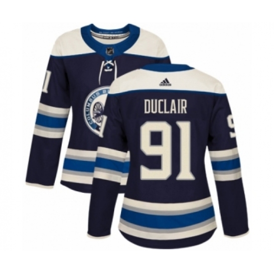 Women's Adidas Columbus Blue Jackets 91 Anthony Duclair Premier Navy Blue Alternate NHL Jersey