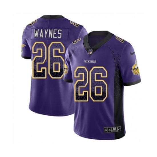 Youth Nike Minnesota Vikings 26 Trae Waynes Limited Purple Rush Drift Fashion NFL Jersey