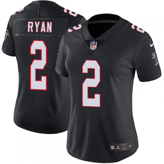 Women's Nike Atlanta Falcons 2 Matt Ryan Black Alternate Vapor Untouchable Limited Player NFL Jersey