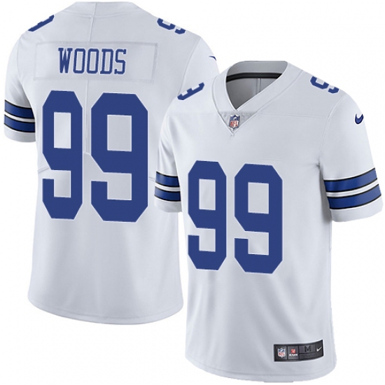 Men's Nike Dallas Cowboys 99 Antwaun Woods White Vapor Untouchable Limited Player NFL Jersey