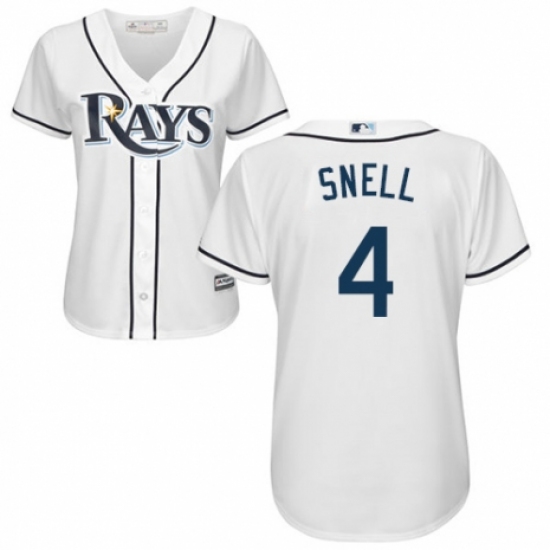Women's Majestic Tampa Bay Rays 4 Blake Snell Replica White Home Cool Base MLB Jersey