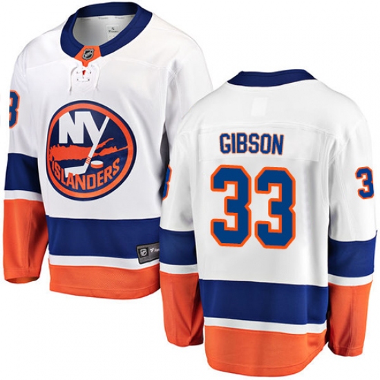 Youth New York Islanders 33 Christopher Gibson Fanatics Branded White Away Breakaway NHL Jersey