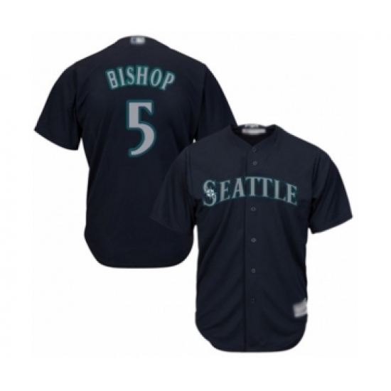 Youth Seattle Mariners 5 Braden Bishop Authentic Navy Blue Alternate 2 Cool Base Baseball Player Jersey