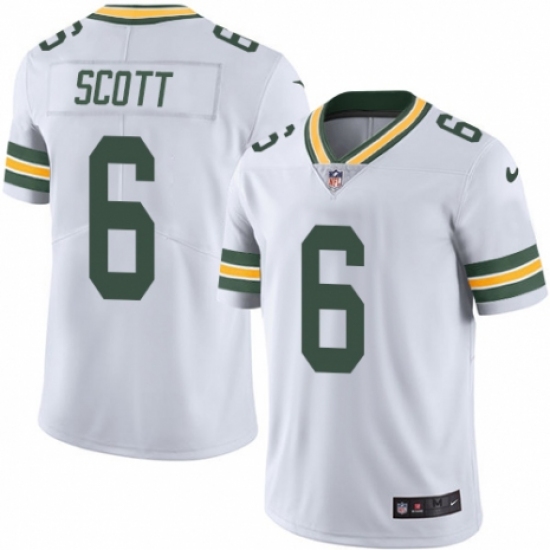Youth Nike Green Bay Packers 6 JK Scott White Vapor Untouchable Elite Player NFL Jersey