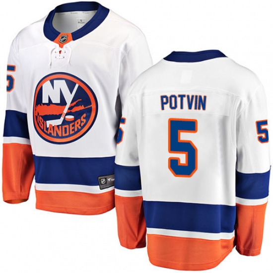 Men's New York Islanders 5 Denis Potvin Fanatics Branded White Away Breakaway NHL Jersey