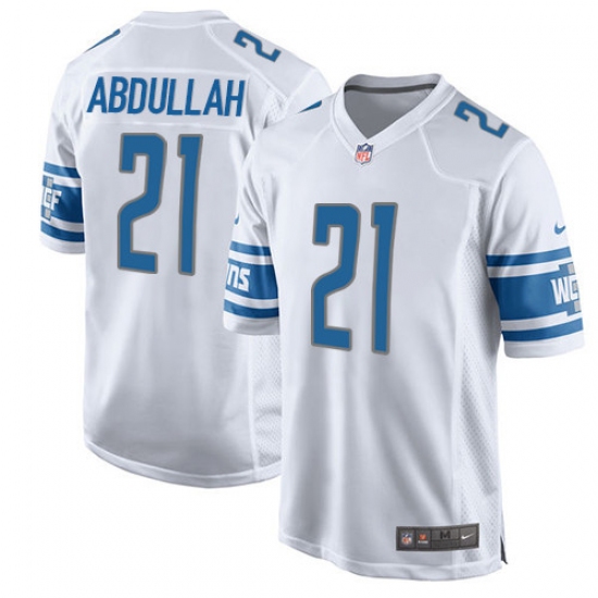 Men's Nike Detroit Lions 21 Ameer Abdullah Game White NFL Jersey