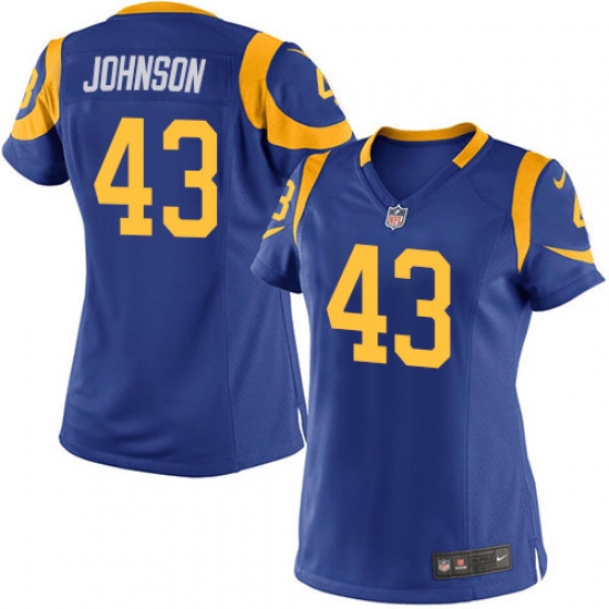 Women's Nike Los Angeles Rams 43 John Johnson Game Royal Blue Alternate NFL Jersey