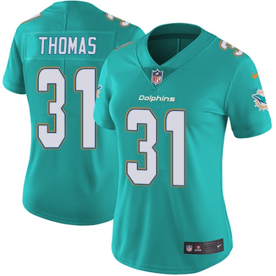 Women's Nike Miami Dolphins 31 Michael Thomas Elite Aqua Green Team Color NFL Jersey