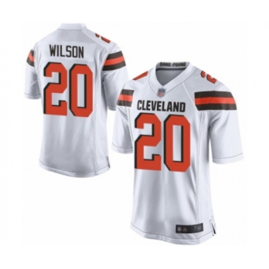 Men's Cleveland Browns 20 Howard Wilson Game White Football Jersey