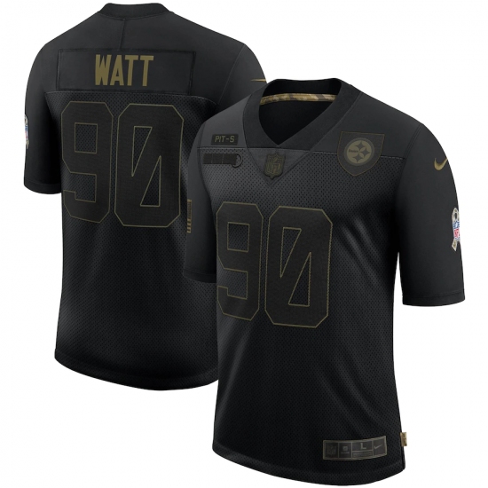 Men's Pittsburgh Steelers 90 T. J. Watt Black Nike 2020 Salute To Service Limited Jersey