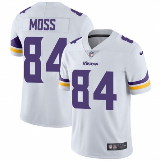 Men's Nike Minnesota Vikings 84 Randy Moss White Vapor Untouchable Limited Player NFL Jersey
