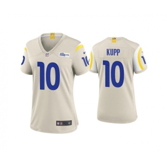 Women's Nike Los Angeles Rams 10 Cooper Kupp Bone Vapor Untouchable Limited Stitched Jersey