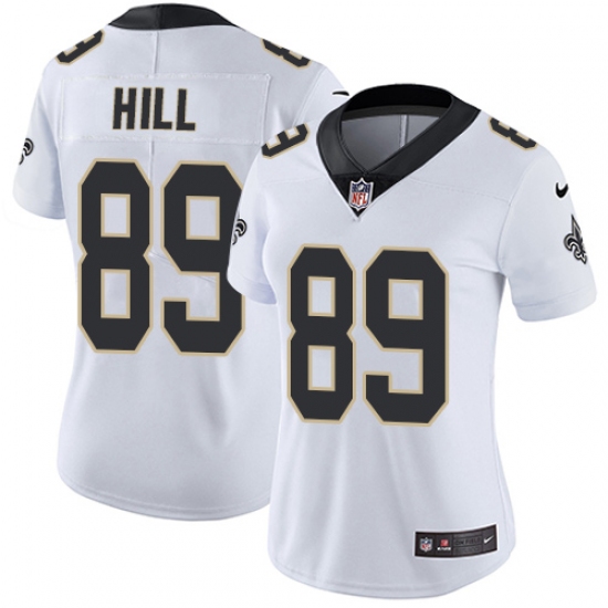 Women's Nike New Orleans Saints 89 Josh Hill White Vapor Untouchable Limited Player NFL Jersey