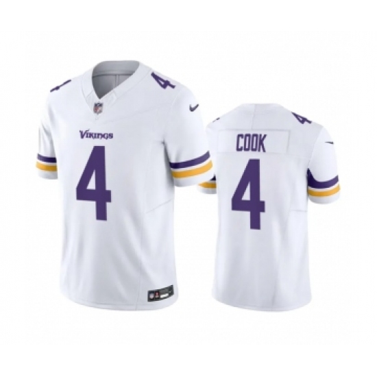 Men's Minnesota Vikings 4 Dalvin Cook White 2023 F.U.S.E. Vapor Untouchable Stitched Jersey
