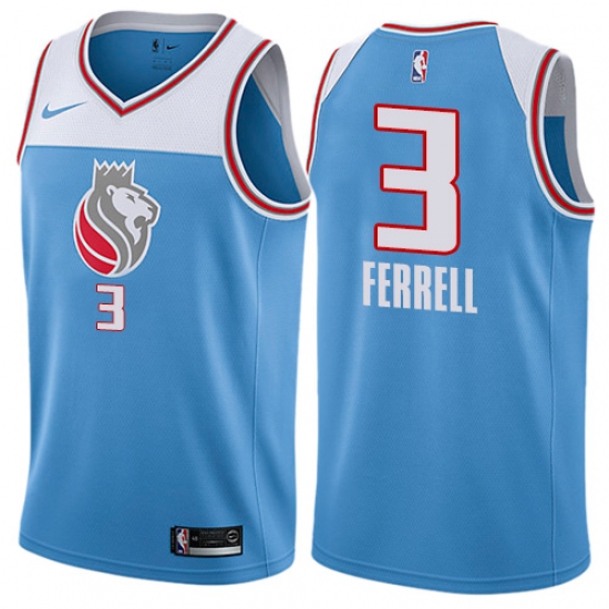 Youth Nike Sacramento Kings 3 Yogi Ferrell Swingman Blue NBA Jersey - City Edition