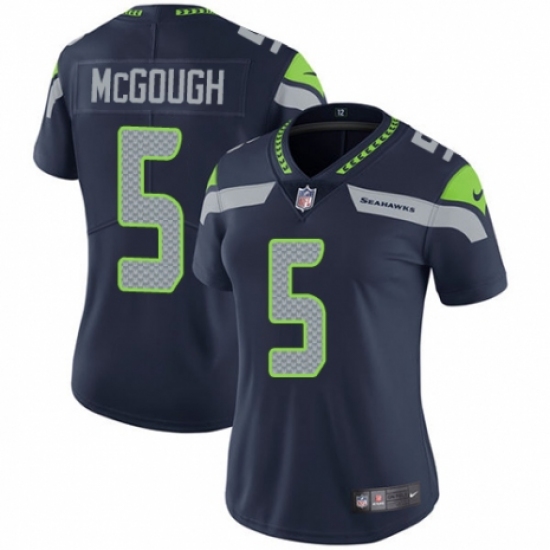 Women's Nike Seattle Seahawks 5 Alex McGough Navy Blue Team Color Vapor Untouchable Limited Player NFL Jersey