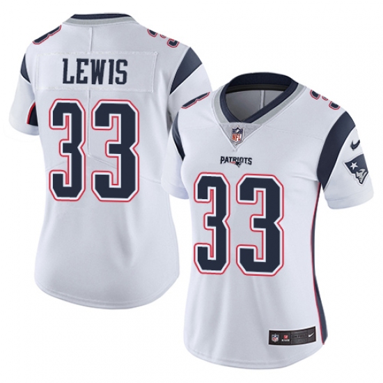 Women's Nike New England Patriots 33 Dion Lewis White Vapor Untouchable Limited Player NFL Jersey