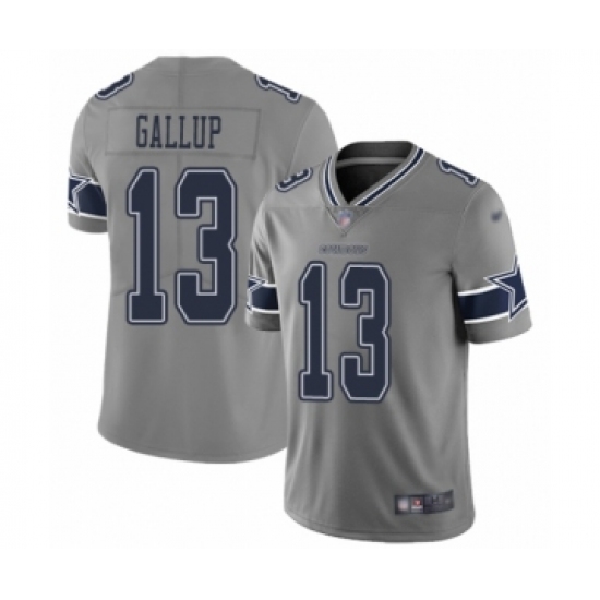 Men's Dallas Cowboys 13 Michael Gallup Limited Gray Inverted Legend Football Jersey