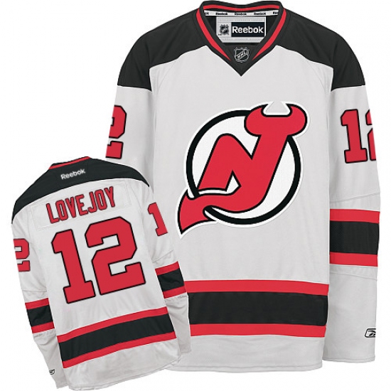 Youth Reebok New Jersey Devils 12 Ben Lovejoy Authentic White Away NHL Jersey