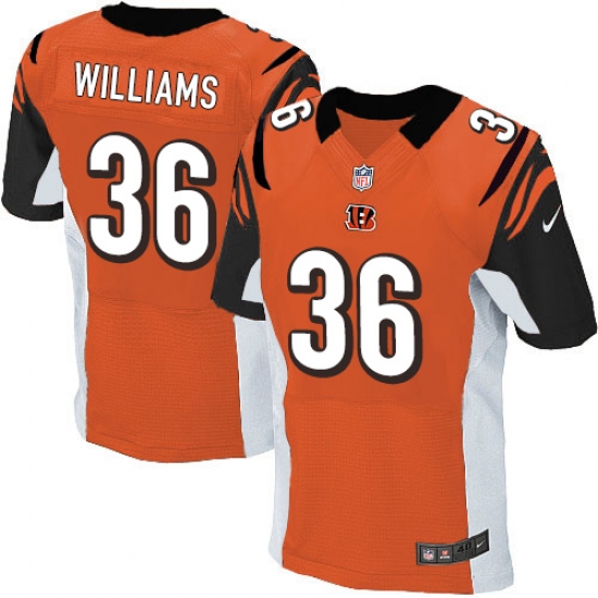 Men's Nike Cincinnati Bengals 36 Shawn Williams Elite Orange Alternate NFL Jersey