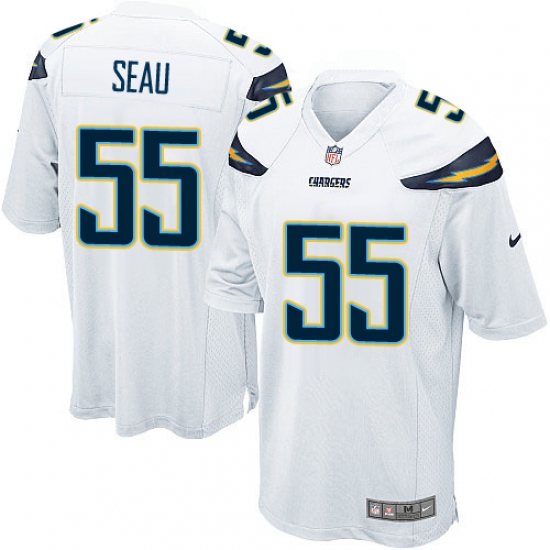 Men's Nike Los Angeles Chargers 55 Junior Seau Game White NFL Jersey