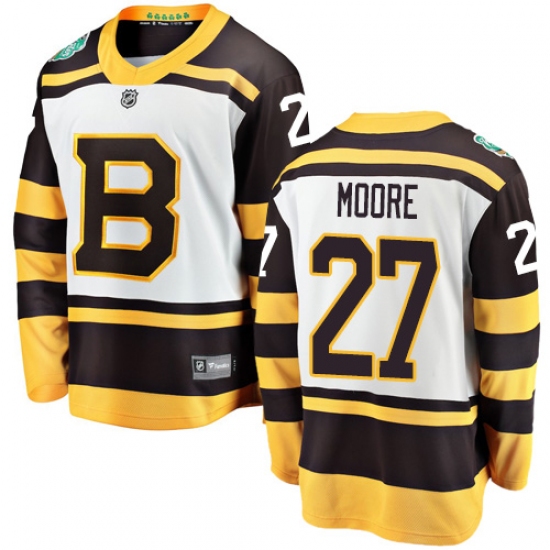Youth Boston Bruins 27 John Moore White 2019 Winter Classic Fanatics Branded Breakaway NHL Jersey