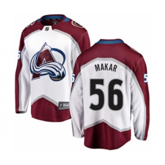 Men's Colorado Avalanche 56 Cale Makar Authentic White Away Fanatics Branded Breakaway NHL Jersey