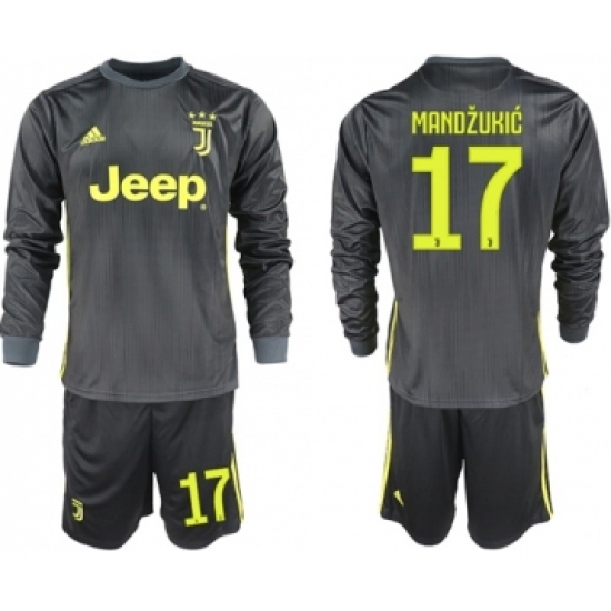 Juventus 17 Mandzukic Third Long Sleeves Soccer Club Jersey