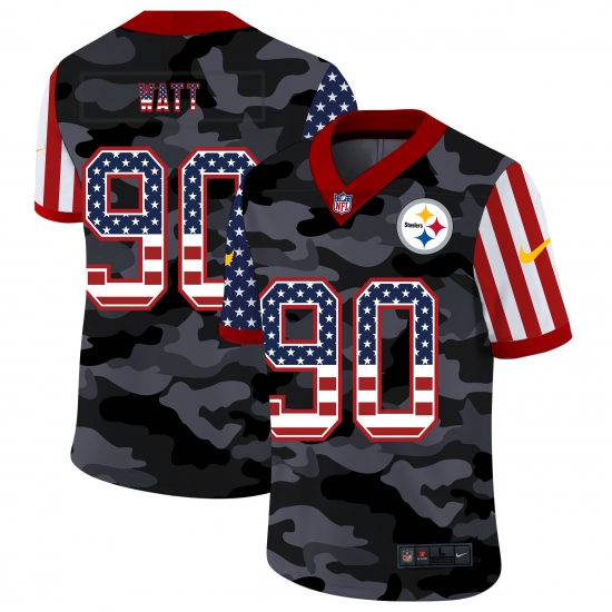 Men's Pittsburgh Steelers 90 T. J. Watt Camo Flag Nike Limited Jersey