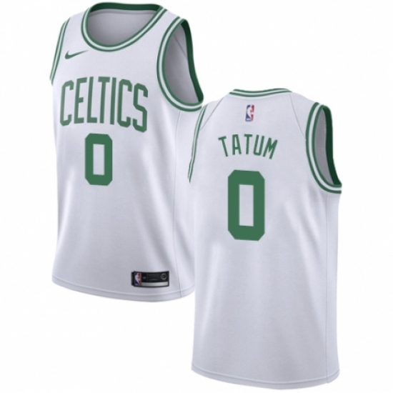 Men's Nike Boston Celtics 0 Jayson Tatum Swingman White NBA Jersey - Association Edition