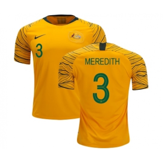Australia 3 Meredith Home Soccer Country Jersey
