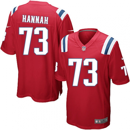 Men's Nike New England Patriots 73 John Hannah Game Red Alternate NFL Jersey