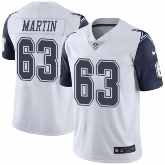 Men's Nike Dallas Cowboys 63 Marcus Martin Limited White Rush Vapor Untouchable NFL Jersey