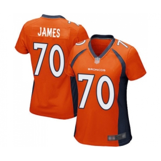 Women's Denver Broncos 70 Ja Wuan James Game Orange Team Color Football Jersey