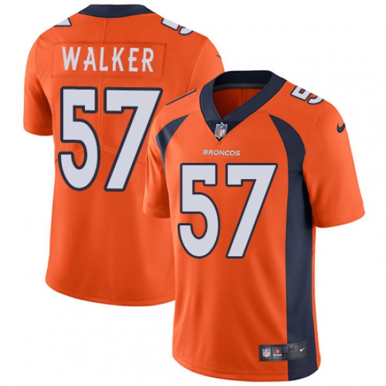 Men's Nike Denver Broncos 57 Demarcus Walker Orange Team Color Vapor Untouchable Limited Player NFL Jersey
