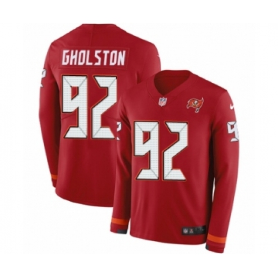 Youth Nike Tampa Bay Buccaneers 92 William Gholston Limited Red Therma Long Sleeve NFL Jersey