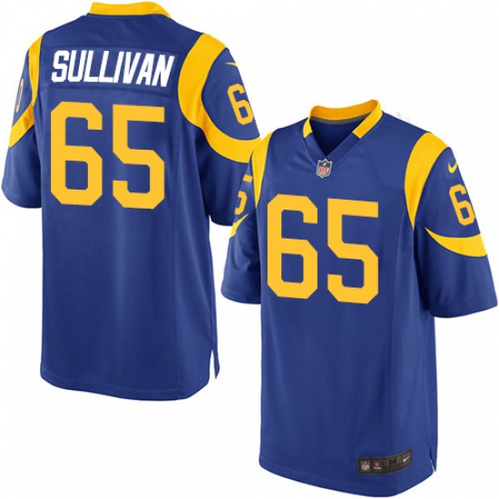 Men's Nike Los Angeles Rams 65 John Sullivan Game Royal Blue Alternate NFL Jersey