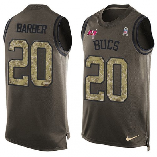 Men's Nike Tampa Bay Buccaneers 20 Ronde Barber Limited Green Salute to Service Tank Top NFL Jersey