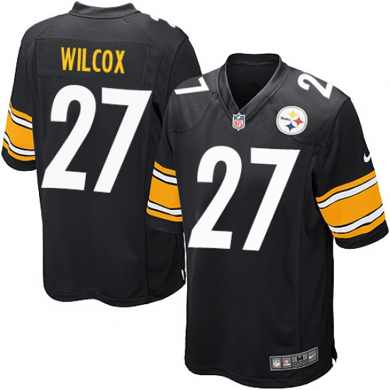 Men's Nike Pittsburgh Steelers 27 J.J. Wilcox Game Black Team Color NFL Jersey