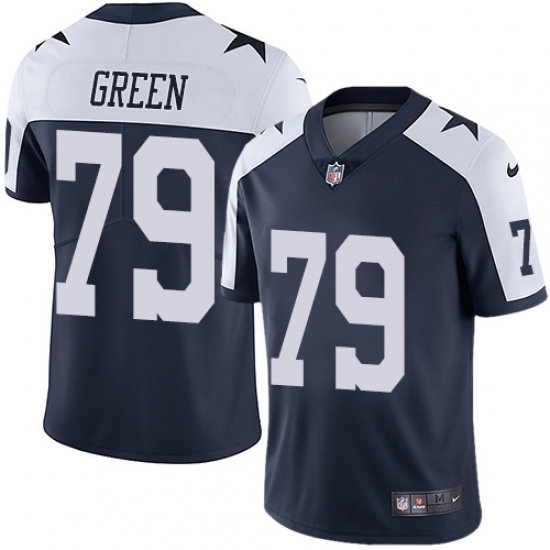 Men's Nike Dallas Cowboys 79 Chaz Green Navy Blue Throwback Alternate Vapor Untouchable Limited Player NFL Jersey - Click Image to Close