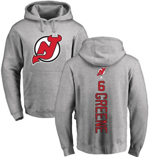 NHL Adidas New Jersey Devils 6 Andy Greene Ash Backer Pullover Hoodie