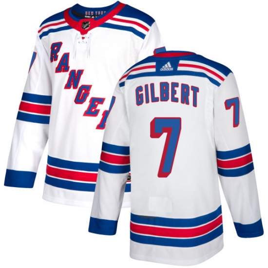 Men's Reebok New York Rangers 7 Rod Gilbert Authentic White Away NHL Jersey