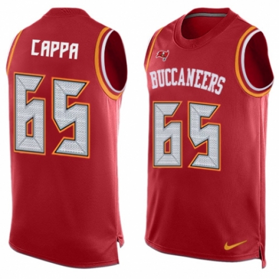 Men's Nike Tampa Bay Buccaneers 65 Alex Cappa Limited Red Player Name & Number Tank Top NFL Jersey