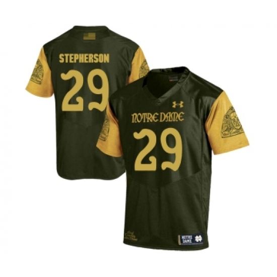 Notre Dame Fighting Irish 29 Kevin Stepherson Olive Green College Football Jersey