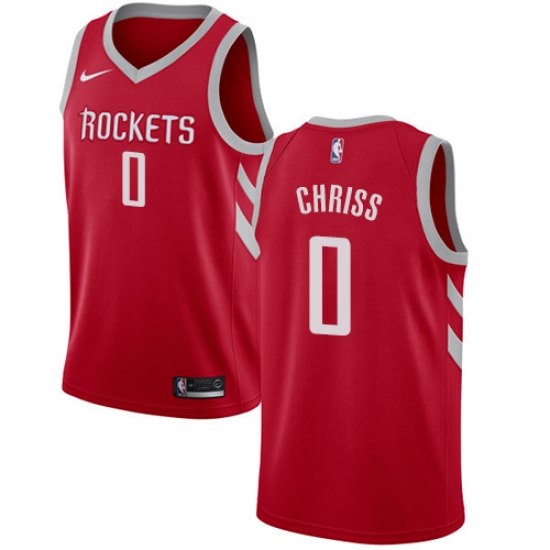 Men's Nike Houston Rockets 0 Marquese Chriss Swingman Red NBA Jersey - Icon Edition