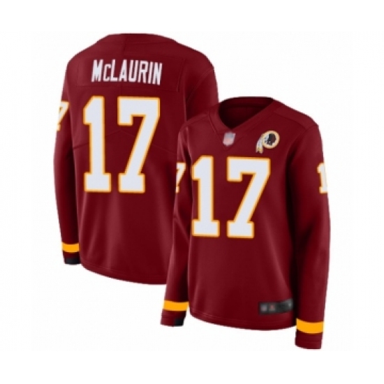 Women's Washington Redskins 17 Terry McLaurin Limited Burgundy Therma Long Sleeve Football Jersey