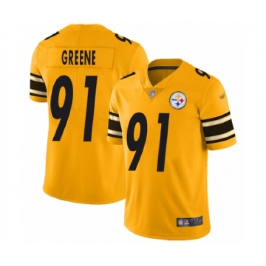 Men's Pittsburgh Steelers 91 Kevin Greene Limited Gold Inverted Legend Football Jersey