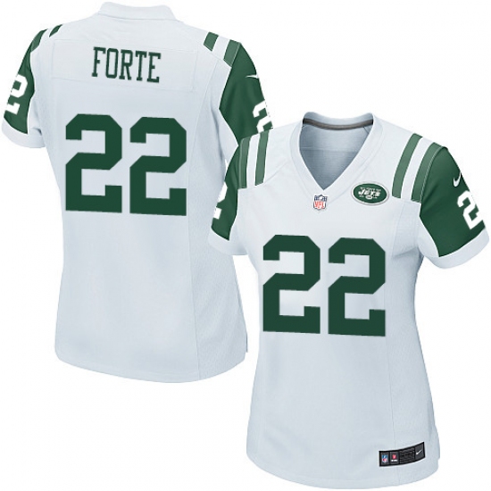Women's Nike New York Jets 22 Matt Forte Game White NFL Jersey