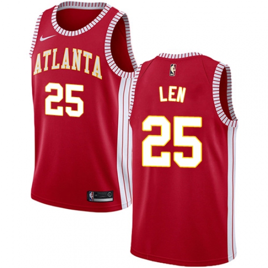 Men's Nike Atlanta Hawks 25 Alex Len Authentic Red NBA Jersey Statement Edition