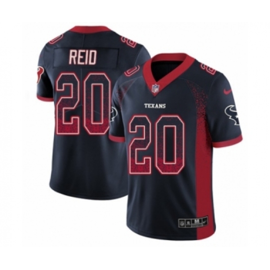Men's Nike Houston Texans 20 Justin Reid Limited Navy Blue Rush Drift Fashion NFL Jersey